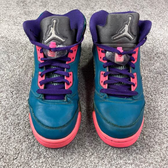 Air Jordan Retro 5 High Top Tropical Teal/pink size 7Y youth - Picture 1 of 8
